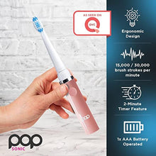 Load image into Gallery viewer, Pop Sonic Electric Toothbrush (Pastel Pink) - Travel Toothbrushes w/AAA Battery | Kids Electric Toothbrushes with 2 Speed & 15,000-30,000 Strokes/Minute, Dupont Nylon Bristles, PastelPink_7088