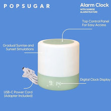 Load image into Gallery viewer, POPSUGAR Sunrise Alarm Clock, Wake Up to Natural Light with Sunlight Lamp, Sound Machine with Daylight and Sunset Simulation, Gentle Wake Up, SageGreenWhite_6177