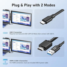 Load image into Gallery viewer, Pornitor Laptop Screen Extender, 14" FHD 1080P IPS Laptop Monitor Extender with USB C/HDMI Port, Plug and Play Screen Portable Extended Monitor for 14"-15.6" Laptops, Black_312
