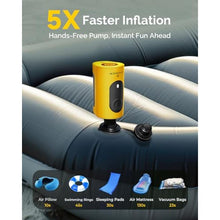 Load image into Gallery viewer, Portable Air Pump for Inflatables, 4000mAh Ultra Fast Air Mattress Pump, Yellow_83
