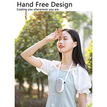 Load image into Gallery viewer, Portable Hanging Neck Fan Wearable Personal Fan Battery Operated USB Rechargeable 3 Speed Mini Handheld Air Conditioning Cooling Refrigeration Necklace Fan for Women Eyelash Camping Outdoor(White))_7099
