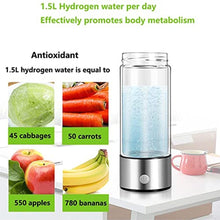 Load image into Gallery viewer, Portable Hydrogen Water Bottle, Hydrogen Water Bottle Generator with SPE Technology Water Ionizer, Hydrogen Water Machine, Hydrogen Bottle, Hydrogenated Water in 3 Min for Home, Office, Clear_5480