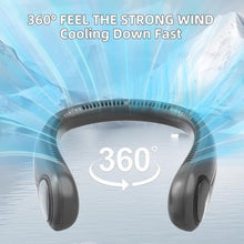 Load image into Gallery viewer, Portable Neck Fan, Personal Wearable Bladeless Fan, 6000mAh USB Rechargeable, 360 Airflow, LED Display, 4-Speeds, Hands Free Fan for Outdoor Indoor, Birthday Gifts for Men Women Dad Mom (Dark grey), Darkgrey_390
