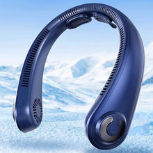 Load image into Gallery viewer, Portable Neck Fan with Neck Support, 5 Speeds, Lightweight, Rechargeable Personal Hands Free Wearable Neck Fans that Blow Cold Air for Hot Flashes, Disneyland, Travel Essentials, Gifts for Men Women, DarkBlue_1