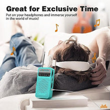 Load image into Gallery viewer, Portable Radio AM FM with Best Reception, Goodes Transistor Radio with Loud Speaker, 2AA Battery Operated, Headphone Jack for Indoor, Outdoor and Emergency Use-Green, NewCyan_6675