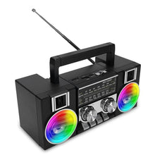 Load image into Gallery viewer, Portable Radio with Bluetooth Speaker, AM FM SW Digital Radio Recorder, Built in Rechargeable Battery, Dual 5W Drivers, Support TF Card & USB Playing, for Home, Outdoor (Black)_1