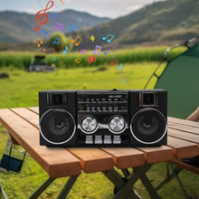 Load image into Gallery viewer, Portable Radio with Bluetooth Speaker, AM FM SW Digital Radio Recorder, Built in Rechargeable Battery, Dual 5W Drivers, Support TF Card & USB Playing, for Home, Outdoor (Black)_578