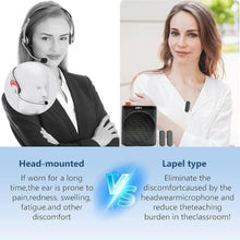 Load image into Gallery viewer, Portable Wireless Voice Amplifier with Two Bluetooth Lavalier Microphone, Rechargeable Mini Wireless Voice Megaphone Speaker for Teachers Classroom Speech Tour Guides Coaches Yoga Fitness Instructors, BLACK_719