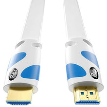 Load image into Gallery viewer, Postta Flat HDMI Cable 25 Feet 4K HDMI2.0 Cable Support 4K(2160P),3D,1080P,Ethernet,Audio Return(White-Pale Blue), PaleBlue_1
