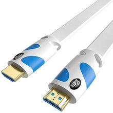 Load image into Gallery viewer, Postta Flat HDMI Cable 25 Feet 4K HDMI2.0 Cable Support 4K(2160P),3D,1080P,Ethernet,Audio Return(White-Pale Blue), PaleBlue_48