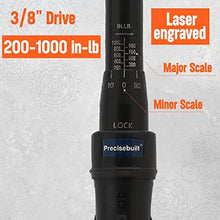 Load image into Gallery viewer, Precisebuilt 3/8" Drive 200-1000 in-lb Click Tech Torque Wrench, SilverWithElectrodepositionCoatedFinish_6925
