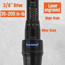 Load image into Gallery viewer, Precisebuilt 3/8" Drive 35-200 in-lb Click Tech Torque Wrench, Black_6913