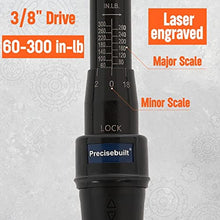 Load image into Gallery viewer, Precisebuilt 3/8" Drive 60-300 in-lb Click Tech Torque Wrench, Black_6861