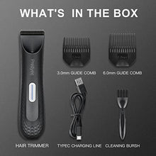 Load image into Gallery viewer, Predyee Manscape Ball Trimmer for Men, Body Hair Trimmer with Safe Ceramic Blade, IPX7 Waterproof Groin & Pubic Hair Clipper with LED Light, USB-C Rechargeable Wet/Dry Manscaping Shaver, Blue_364