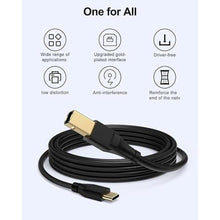 Load image into Gallery viewer, Printer Cable 6ft, Scanner USB C to USB B Cable for Epson, HP, Canon, Midi, Black_1403