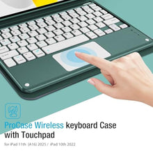 Load image into Gallery viewer, ProCase Touchpad Keyboard Case for iPad 11th (A16) / 10th Gen, Mgreen, MidnightGreen_811