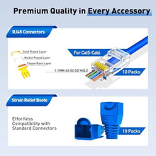 Load image into Gallery viewer, Professional Network Tool Kit, ZOERAX 14 in 1 - RJ45 Crimp Tool, Cat6 Pass Through Connectors and Boots, Cable Tester, Wire Stripper, Ethernet Punch Down Tool, Blue_13