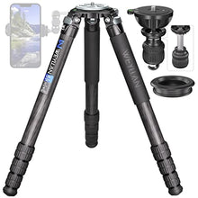 Load image into Gallery viewer, Professional Tripod Heavy Duty Carbon Fiber Camera Tripod WEYLLAN LX9 Tripod for Camera, with 75mm Bowl and Adapter, 10 Layers Carbon Fiber, 40mm Leg Tube, Bowl Tripod Camera Max Load 88lbs/40kg, Black_1