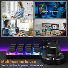 Load image into Gallery viewer, Programmable Macro Keyboard 12-Keys 4 Knob Gaming Keypad with USB Wired+BT Dual Mode Multi-Purpose Shortcut Custom Keypad for PC Desk, Black_665