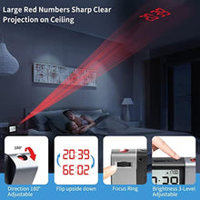 Load image into Gallery viewer, Projection Alarm Clock for Bedroom, Digital Clock with Snooze, Weekend Mode, Red_430