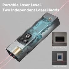 Load image into Gallery viewer, ProTap 2-in-1 Laser Measure & Line Laser 196 FT - Distance Meter with Cross-Line, Laser Level with 3 Lasers Heads, Type-C Rechargeable- Area/Volume/Pythagorean for Construction, Tiling, 1.4" Black LCD, Gray_2116