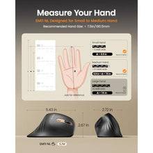 Load image into Gallery viewer, ProtoArc EM11 NL Wireless Ergonomic Mouse, Rechargeable, Black Gold, BlackGold_43