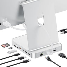 Load image into Gallery viewer, PULWTOP Upgraded 11 in 1 USB C Hub for iMac 24 inch USB Hub 2021 2023 2024 Support M.2 SSD (NOT Included), iMac Hub M1 M3 M4 Accessories, 4K HDMI, 2.5G Ethernet, 5 USB A/C Max 10Gbps, SD/TF - Silver_1