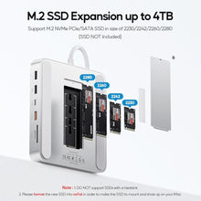 Load image into Gallery viewer, PULWTOP Upgraded 11 in 1 USB C Hub for iMac 24 inch USB Hub 2021 2023 2024 Support M.2 SSD (NOT Included), iMac Hub M1 M3 M4 Accessories, 4K HDMI, 2.5G Ethernet, 5 USB A/C Max 10Gbps, SD/TF - Silver_33