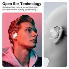 Load image into Gallery viewer, Purity Air Open Ear Headphones - True Air Conduction Wireless Bluetooth Open Ear Earbuds with Dual Mic for iPhone/Android - Secured Long Wearing Comfort, Sports Sweat Resistant (White/Grey), WhiteGrey_7916