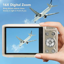 Load image into Gallery viewer, QANYEGN Digital Camera, Smart Camera with 2.88 inch Screen, Digital Camcorder for Photography, 58MP 4K HD 16x Zoom Fixed Focus Macro Timing (Gold)_392