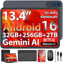 Load image into Gallery viewer, QDDQ 2025 Android 15 Tablet with Keyboard, 24GB + 128GB + 2TB Expansion, 10.1" Octa-Core 2-in-1 Tablets with 5G/2.4G WiFi, 8000mAh, BT5.0, GMS Certified, with Mouse, Case, Pencil, Green_1