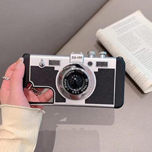 Load image into Gallery viewer, QoKcoahn Camera Case Compatible with Samsung Galaxy S25 Ultra, Kawaii 3D Cartoon Vintage Camera with Long Lanyard Silicone PC Crossbody Phone Case Shockproof Protector Black_462