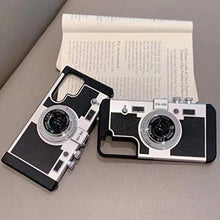 Load image into Gallery viewer, QoKcoahn Camera Case Compatible with Samsung Galaxy S25 Ultra, Kawaii 3D Cartoon Vintage Camera with Long Lanyard Silicone PC Crossbody Phone Case Shockproof Protector Black_463