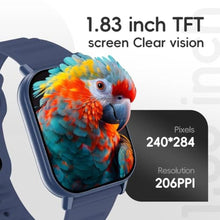 Load image into Gallery viewer, QTLLBT Smart Watch Sports Pedometer, Fitness Tracker Bluetooth Call Heart Rate Blood Oxygen Sleep Monitor,100 Sports Modes Waterproof for iOS Android Men's Women's Smart Watch (Blue)_1773