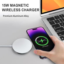 Load image into Gallery viewer, Quartdaxy for MagSafe Charger, Magnetic Wireless Charging Pad for iPhone 17/17 Pro/17 Pro Max/Air/16 15 14 13 12 Pro Max Plus mini/AirPods 2 3 Pro, Strong Magnet, Aluminum Alloy, USB-C/A Ports(Silver)_8846