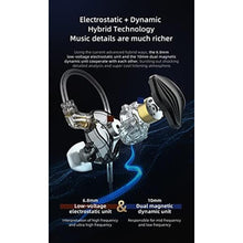Load image into Gallery viewer, QZXYHYN KZ ZEX Earphones 1Electrostatic + 10MM Dual Magnetic Dynamic Hybrid Drivers Headphones,KZ in Ear Earbuds Ergonomic Comfortable Headset for Gaming (Black, No Mic)_1391