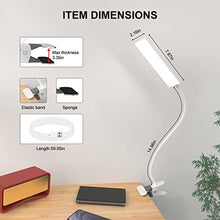 Load image into Gallery viewer, RAOYI LED Desk Lamp, 5W USB Clip on Light Eye-Caring Reading Clamp Table Lamp with 48 LEDs Flexible Neck, 3 Color Modes and 14 Brightness Levels for Office Bedroom Study (White), WhiteClipLamp_4461