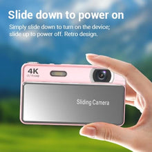 Load image into Gallery viewer, RASTKY Digital Camera 4K HD 64MP Sliding Retro Video with 16X Zoom Auto Focus 2.8 Inch Screen for Travel Photography Students (Pink)_138