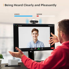 Load image into Gallery viewer, RayBit 5-in-1 Design 4K Webcam with Speaker and Microphone, Built-in Light, Privacy Cover, AI Auto-Framing Cam, Computer USB C Web Camera for PC, Desktop, Laptop, Mac, Streaming, Video Conference, Black_4450