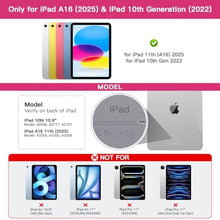Load image into Gallery viewer, RAYMCRAFT for iPad 11th (A16, 2025) / 10th Generation Case with Keyboard, Mouse and Detachable Wireless Keyboard, 7-Color Backlight, Slim Case with Pencil Holder, Hot Pink, HotPink_927