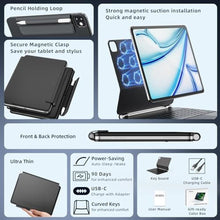 Load image into Gallery viewer, RAYMCRAFT for iPad Air 13-inch Case with Keyboard (M4/M3/M2, 2026/2025/2024) & iPad Pro 12.9" (6th/5th/4th/3rd) Magic Keyboard, 11-Color Backlight, Multi-Touch Trackpad with Safe Pencil Buckle, Black_978