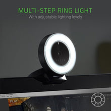Load image into Gallery viewer, Razer Kiyo Streaming Webcam: 1080p 30 FPS / 720p 60 FPS - Ring Light w/Adjustable Brightness - Built-in Microphone - Advanced Autofocus, Black_2381