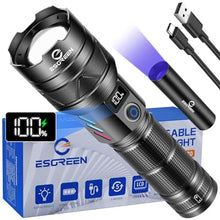 Load image into Gallery viewer, Rechargeable Flashlights 100000 High Lumens, Long Range 5000ft, Super Bright LED Flashlight USB C, High Powerd Multi-functional Heavy Duty Strong Flash Light High Beam, For Emergency Home Camping, Black_1