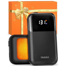 Load image into Gallery viewer, Rechargeable Hand Warmers 2 Pack, Electric Pocket Warmers with LED Temp & Battery Display, Smart Auto Pause, 4 Heat Levels 104-131F, Fast Heating for Gloves, Camping Hiking, Gifts for Men Women, ObsidianBlack_1