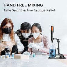 Load image into Gallery viewer, Rechargeable Resin Mixer with Stand | 3 Speeds Control | Timed Stop Function | 4 Electric Stirrer Paddles for Epoxy Resin, Silicone, Paint Mixing, Soap Making, Resin Tools, DIY Crafts (Black)_460