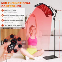 Load image into Gallery viewer, Red Light Therapy Panel with Stand, 126 LEDs 660nm & 850nm, Black_391