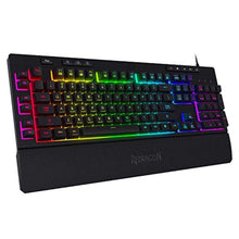 Load image into Gallery viewer, Redragon K512 Shiva RGB Backlit Membrane Gaming Keyboard with Multimedia Keys, Linear Mechanical-Feel Switch, 6 Extra On-Board Macro Keys, Dedicated Media Control, Detachable Wrist Rest, Black_1
