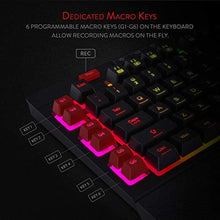 Load image into Gallery viewer, Redragon K512 Shiva RGB Backlit Membrane Gaming Keyboard with Multimedia Keys, Linear Mechanical-Feel Switch, 6 Extra On-Board Macro Keys, Dedicated Media Control, Detachable Wrist Rest, Black_6746