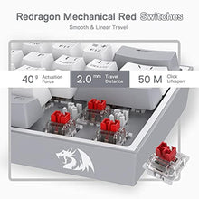 Load image into Gallery viewer, Redragon K617 Fizz 60% Wired RGB Gaming Keyboard, 61 Keys Hot-Swap Compact Mechanical Keyboard w/White and Grey Color Keycaps, Linear Red Switch, Pro Driver/Software Supported_5689