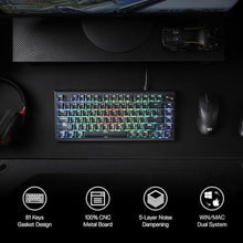 Load image into Gallery viewer, Redragon K687 Wired CNC Gasket Gaming Keyboard, 81 Keys Mechanical Keyboard w/Premium CNC Aluminum Board, Easy-Control Knob, 5-Layer Noise Dampening, Custom Linear Switch, GlitterBlack_202